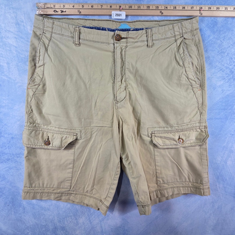 Tommy Bahama Mens Tan Ripstop Cargo Shorts Khaki Size 36 Casual Outdoor Hiking